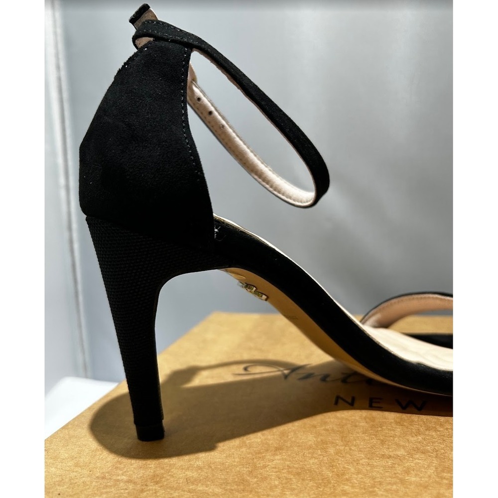 Antonia Saint NY Tina Party Stiletto Black Ultra‎ Suede, Size 10.5 - Picture 4 of 10